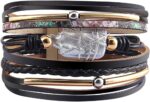 Layered Leather-Look Wrap Bracelet