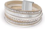 Layered Leather-Look Wrap Bracelet