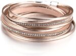 Layered Leather-Look Wrap Bracelet