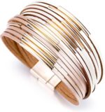 Layered Leather-Look Wrap Bracelet