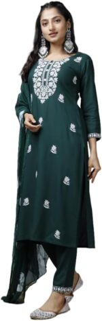 Printed Kurta Set with Pant and Dupatta — Muted Shade Range