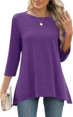 Three-Quarter Sleeve Flowy Swing Tunic