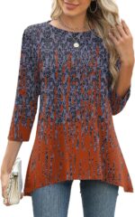 Three-Quarter Sleeve Flowy Swing Tunic