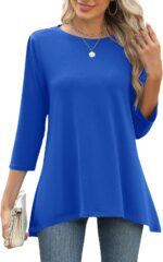 Three-Quarter Sleeve Flowy Swing Tunic