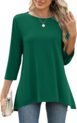 Three-Quarter Sleeve Flowy Swing Tunic