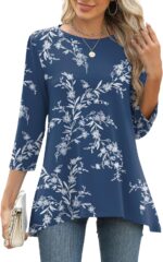 Three-Quarter Sleeve Flowy Swing Tunic