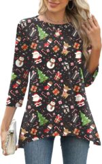 Three-Quarter Sleeve Flowy Swing Tunic