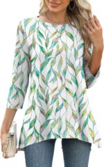 Three-Quarter Sleeve Flowy Swing Tunic