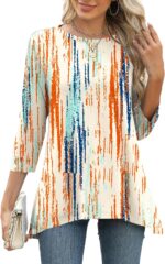Three-Quarter Sleeve Flowy Swing Tunic